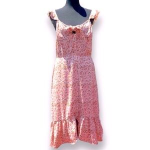Charming Charlie Pink Floral Empire Waist High Low Sundress, Size Medium, NWT